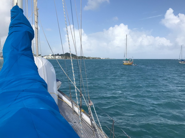 SY Montana, Swan 48 vor Anker in Guadeloupe