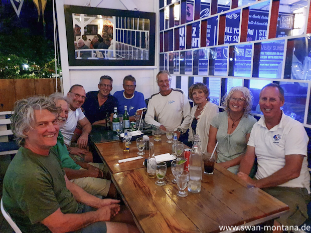 SY Montana, Swan 48, Crew and friends before the start in Antigua